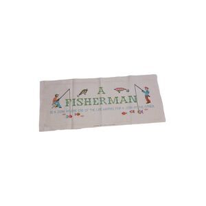 Funny Fisherman Rectangle Finished Cross Stitch Pattern​